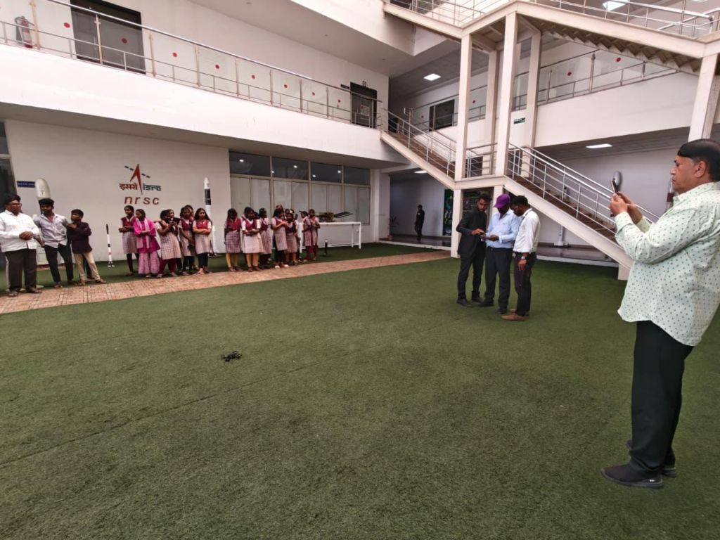 FLYQ hovering in front of the ISRO NRSC facility