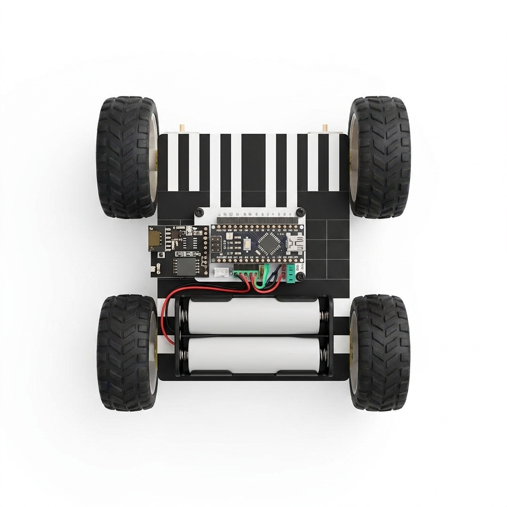Gesture Control Robot - top-down view of chassis layout