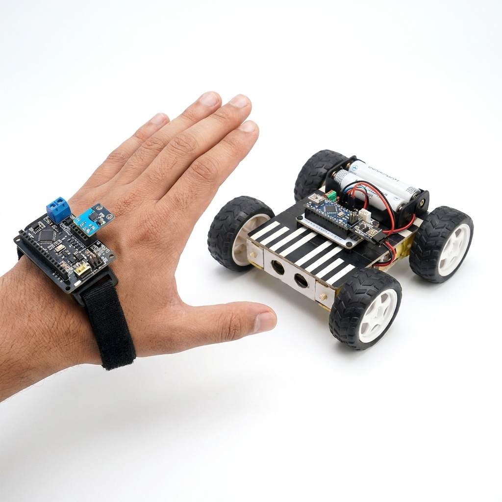 Gesture Control Robot - wrist gesture sensor controlling the robot