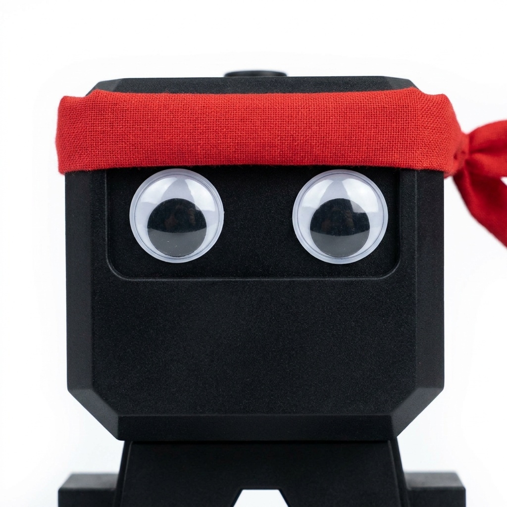 OTTO NINJA - close-up of face with googly eyes and ninja headband