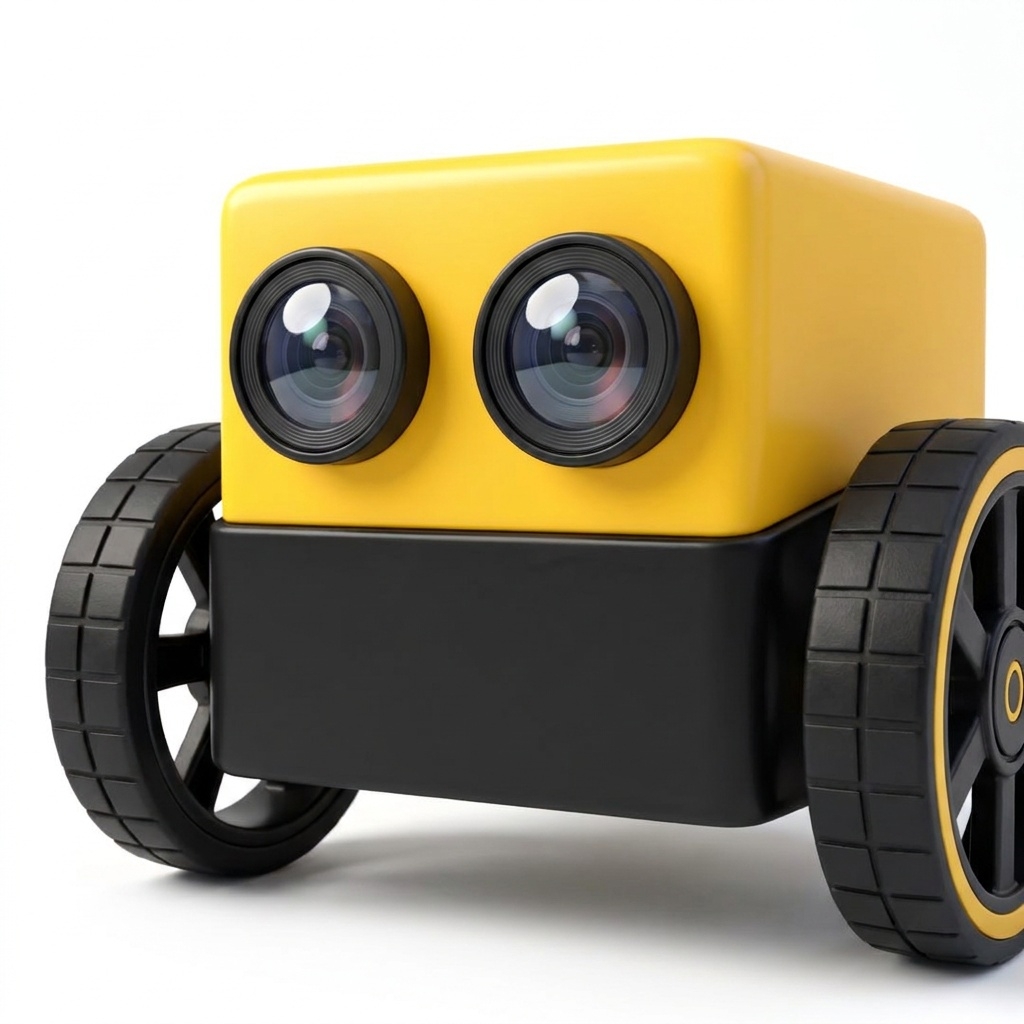Spark Rover - close-up of camera-lens style eye sensors